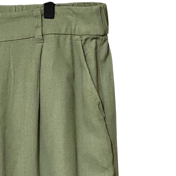 SoundStyle Linen Blend Wide Leg Pants XL Olive Green  Casual Boho Relaxed NWT - Picture 8 of 10